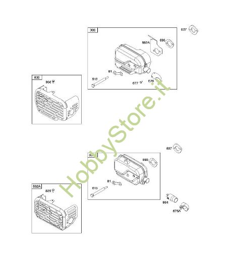 H - Sistema di scarico B&S - 12 €¦ 12Q902-0171-B1 brand Stihl